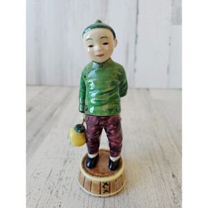 Gort vintage boy CL4820F-Lin Chinese‎ Japanese lantern green figurine statue
